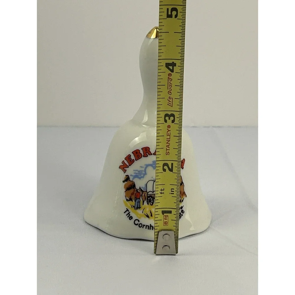 Vintage Nebraska The Cornhusker State Souvenir Porcelain Bell Wagon Travel Decor